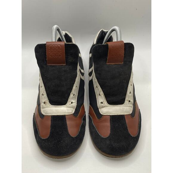 LOEWE Women's Navy-White Printed Suede Leather Ballet Runner Sneakers SZ 38(US8) - Picture 1 of 14